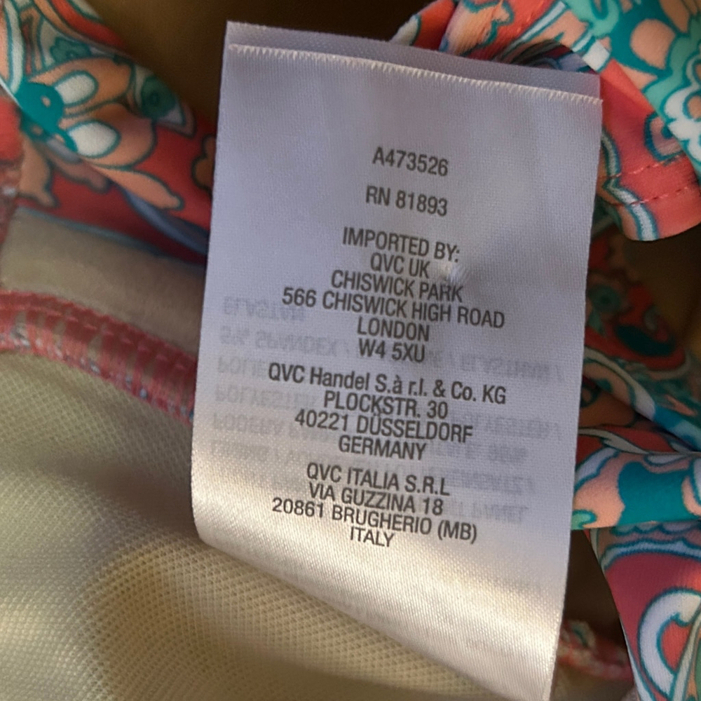 Isaac Mizrahi Live Paisley Tankini Top Ruched Ruffle Size 20W - Picture 5 of 8
